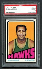1972 Topps Basketball DON ADAMS #77 PSA 9 MINT Atlanta Hawks