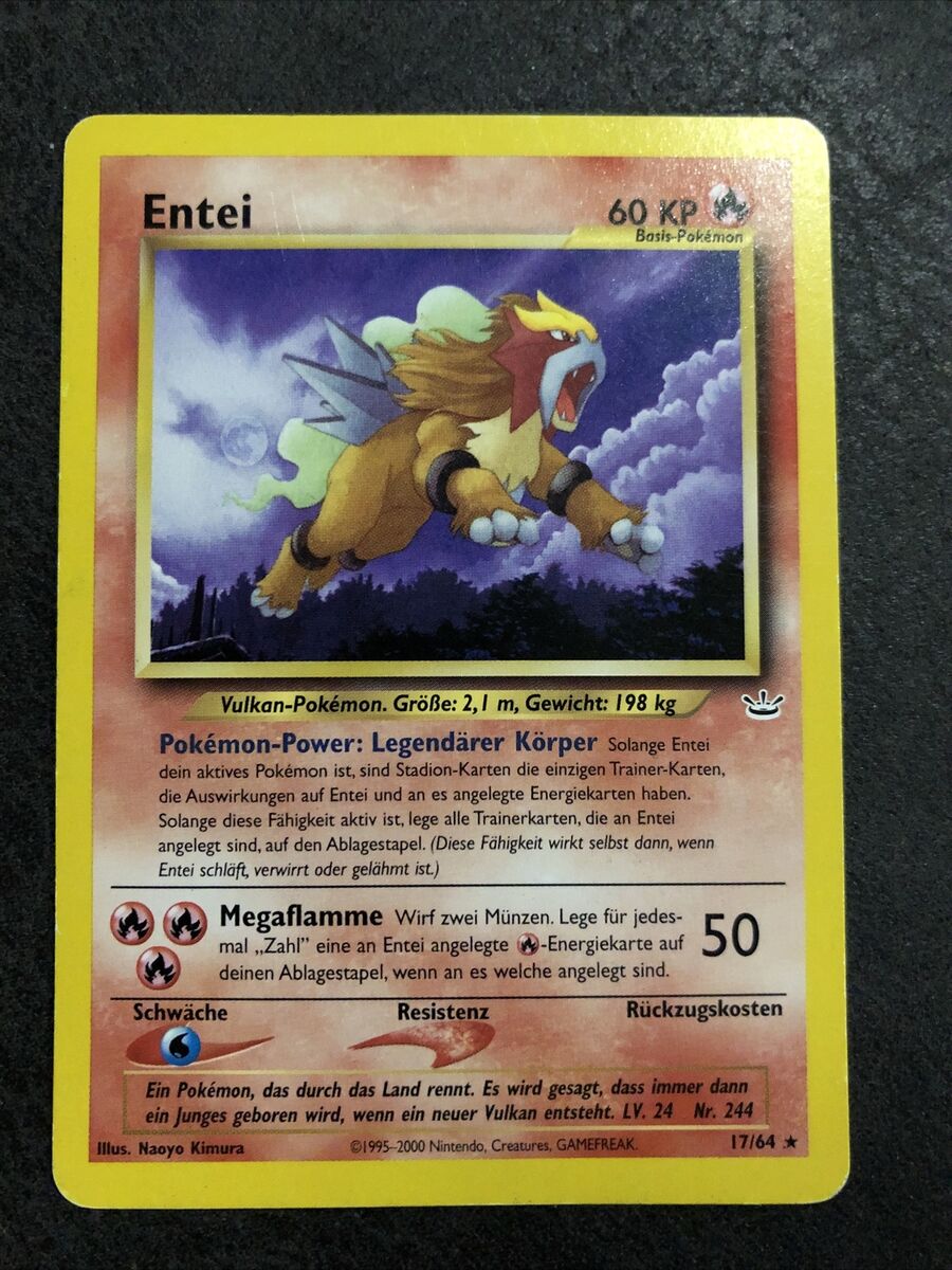 Entei Neo Revelation Non-Holo Rare German Pokémon 17/64 MP Entei Neo Revelation Non-Holo Rare German Pokémon 17/64 MP