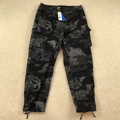 Adidas Camo Cargo Pants Mens 2XL Black Gray New IK3535