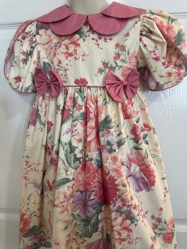 Caroline Fleur Size 4 Girls Pink Floral Short Sleeve Dress - Picture 2 of 10