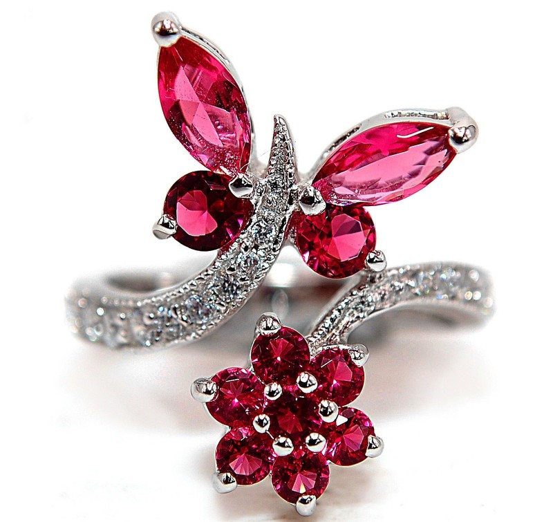2CT Heat Treated Rubellite Tourmaline 925 Solid Sterling Silver Ring Sz 6 MM2-3