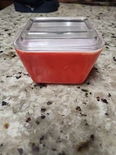 Vintage Pyrex Primary Red 501B 1½  Cup Refrigerator Dish With Lid 