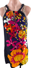 Trina Turk Blue Floral Lined dress Rayon Sleeveless WOMENS size 2