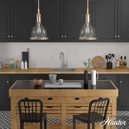 Hunter Fans - Van Nuys 1-Light Pendant-Matte Black Finish - Picture 2 of 2