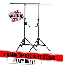 Crank Up Light Stands (2 Pack) Stage Lighting Truss System by GRIFFIN | Portable