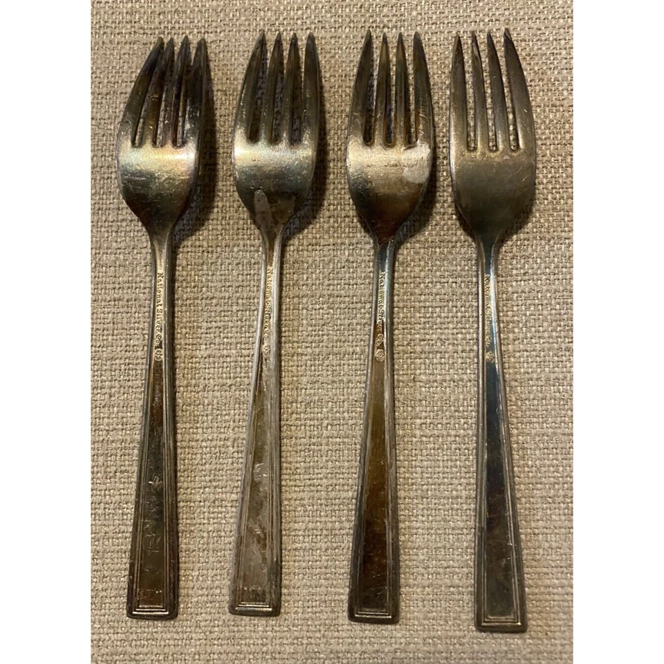 Juego de 22 piezas de cubiertos de colección National Silver Co King Edward Cavalcade necesita pulido Foto 3 de 4