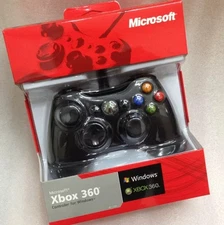 1xWired USB Controller FOR MICROSOFT XBOX 360, PC Black