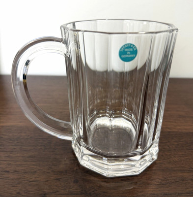 Tiffany & Co. Clear Crystal Panel Cut Beer Stein Mug