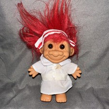 Vintage Russ 4" Troll Doll Hospital Nurse Red Cross Uniform