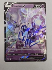 Jay Goede Firmato Mewtwo V 030/078 Pokémon GO JSA Certificato Auto Voce di Mewtwo
