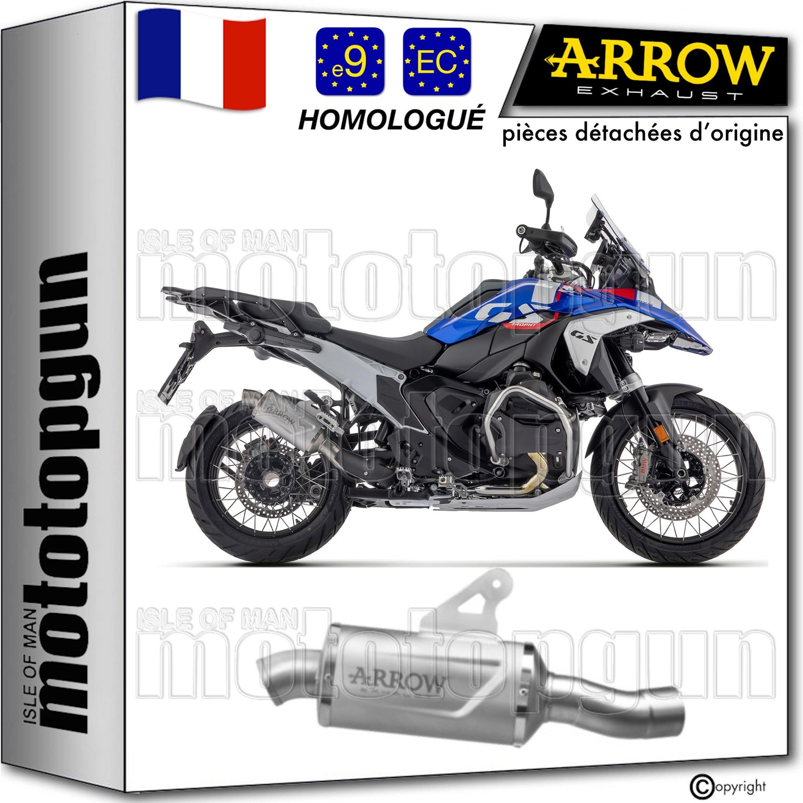 Pot Arrow Indy-Race homologué gain de puissance pour BMW R1300 GS 2026