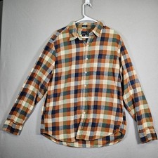 J Crew Classic Flannel Shirt Mens L Plaid Button Up Long Sleeve Fall
