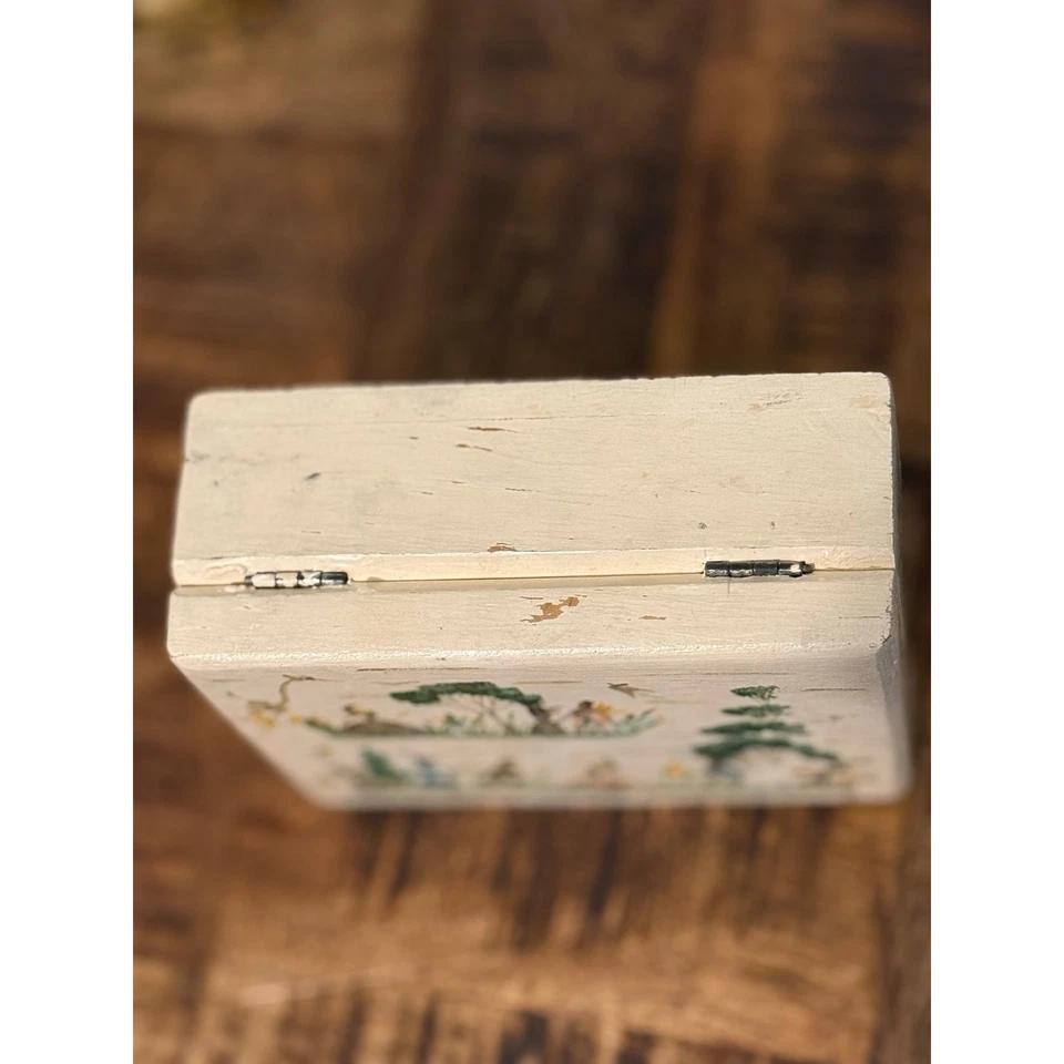 Caixa, Benito F. Arte folclórica pintada mexicana vintage assinada década de 1940, pintada à mão  - Imagem 3 de 4