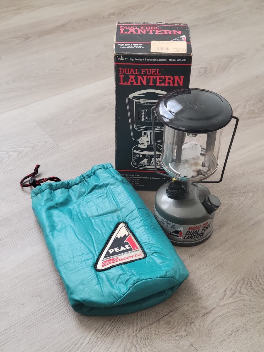 Coleman Peak 1 Model 229-700 Dual Fuel Lantern w/ Box Manual