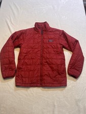 Patagonia Kids' Nano Puff Brick Quilt Jacket Full Zip Red Size L 12