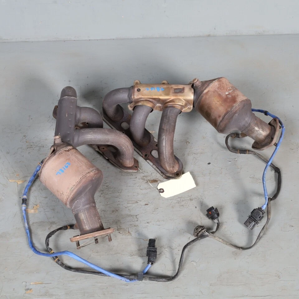 Colector de escape izquierdo derecho Porsche Boxster Cayman 987 3.4 2006-2008 OEM usado Foto 4 de 4