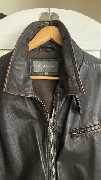 Men Ben Sherman Bomber Brown Leather 42