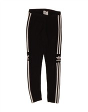 ADIDAS Womens Leggings UK 8 Small Black Cotton CD03