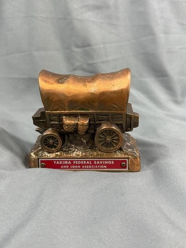 Vintage Yakima Federal Savings and Loan - Covered Wagon/on Ground 'Piggy' Bank