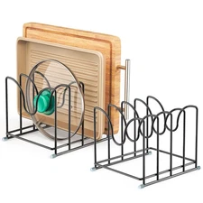 New Best Pot Lid Organizer Rack 1.6in Wide Cutting Board for Pan Lids,Baking