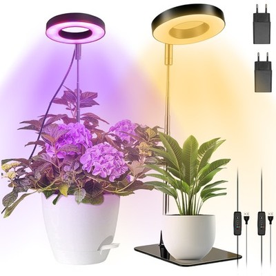 Pflanzenbeleuchtung LED 3 Modi Wachstumslampe Höhenverstellbar Auto 24h-Zyklus