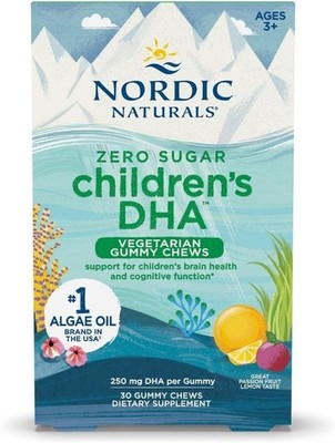Nordic Naturals Zero Sugar Kinder DHA Vegetarisch 250mg Omega-3 - 30 Gummis