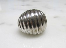 Unisex Textured Sterling Silver Dome Ring  Size 6  6.5g  5-K282