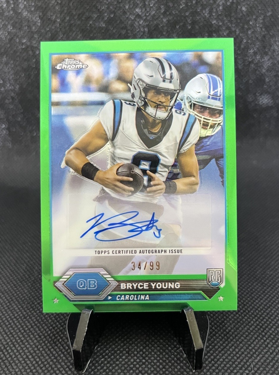 Bryce Young 2023 Topps Chrome Composite Football Green Refractor RC Auto /99