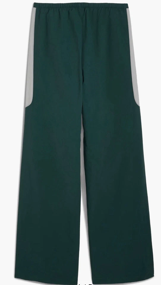 Pantalones PUMA Fórmula 1 Tejidos Nylon Pierna Ancha Verde Azulado Gris Talla M Nuevos con Etiquetas $70 Foto 3 de 4