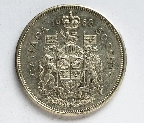 1963 CANADA SILVER 50 CENT - EF40 - QUEEN ELIZABETH II HALF DOLLAR #632