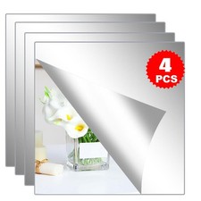 DIY Home Decor Mirror Tiles Wall Sticker Square Self Adhesive Stick-On Art Sheet