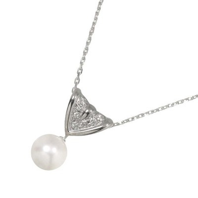 MIKIMOTO Akoya Pearl Diamond Necklace 14K White Gold 585 90291154 