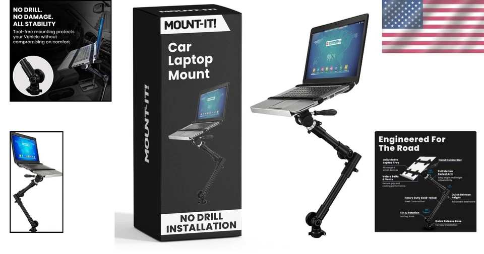 Heavy-Duty Car Laptop Mount - 360 Degree Adjustable for Optimal Driving Comfort - Image 2 of 4