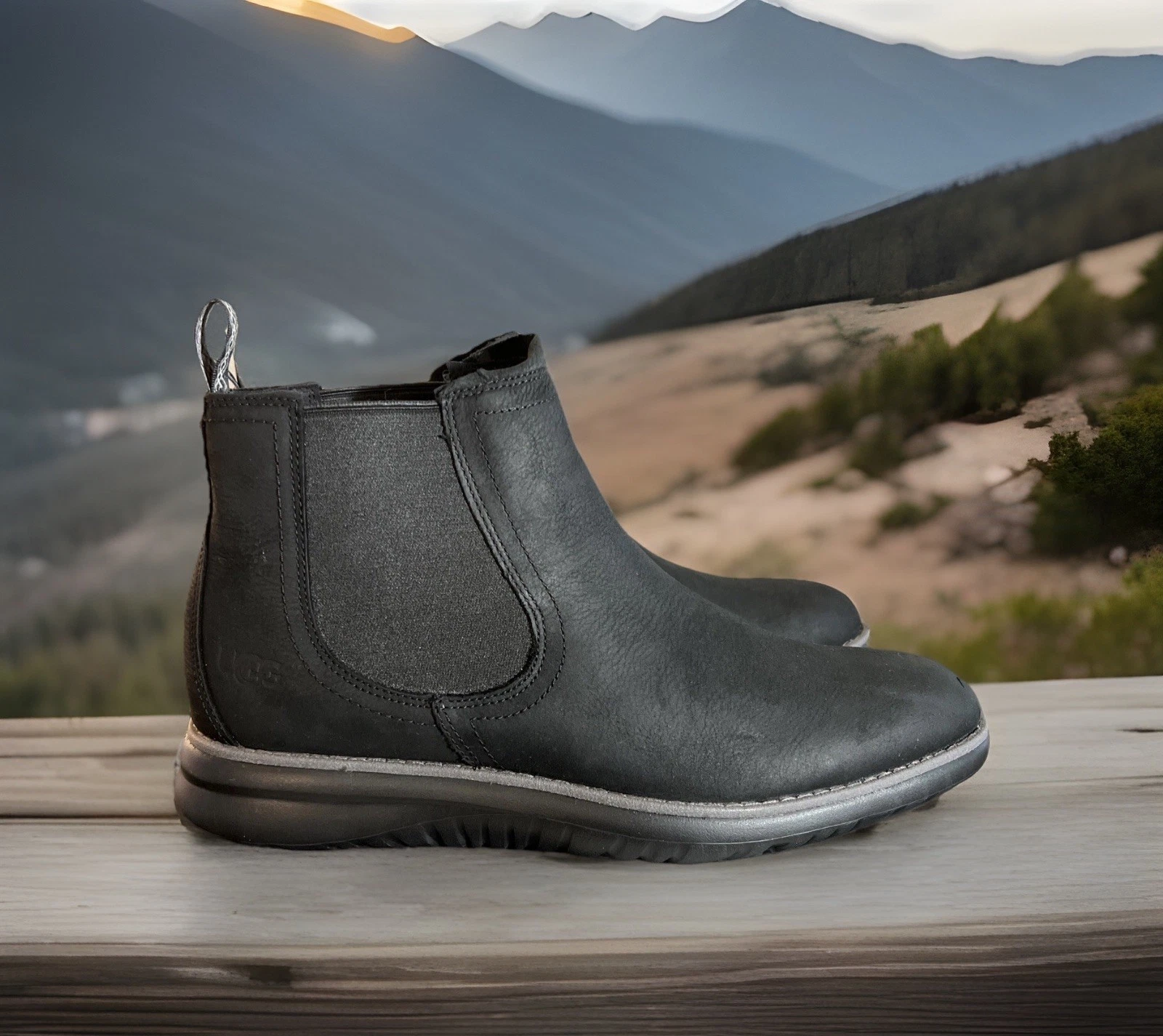 UGG MEN’S UNION CHELSEA WEATHER 1112362 BLACK SIZE 11 BOOTS WATERPROOF LEATHER