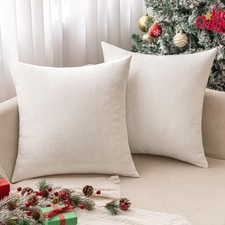 Pack of 2 Decorative Pillow Covers 18x18 Inch 18" x 18" Pack of 2 Pure White