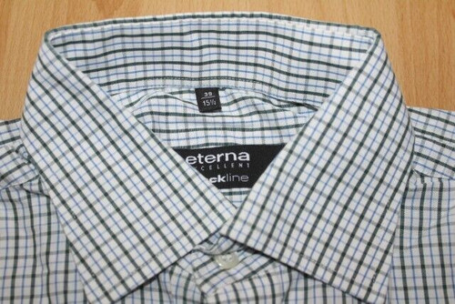 U1562 eterna EXCELLENT Blackline Chemise 39 Multicolore à Carreaux Très Bien - Photo 1/1