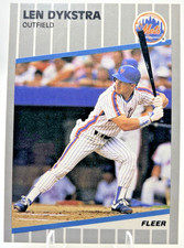 1989 Fleer Len Dykstra #33 New York Mets Vintage MLB Baseball Card