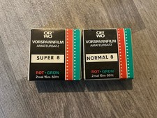 ORWO Vorspannfilm Amateursatz Normal / Super 8 Rot Grün 2x 15m 80er DDR