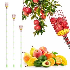 Fruit Picker Pole with Basket Telescoping Fruit Picker Tool with Long Handle