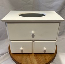Wooden Tabletop Tissue Box and storage Cabinet