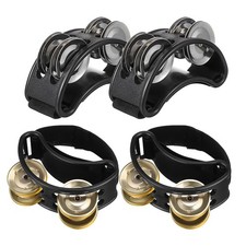 4 Pcs Portable Percussion Foot Tambourine with Jingles Shaker for Beginners