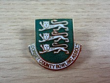 Vintage Dorset County Bowling Association Enamel Brooch Pin Badge Lapel Shield
