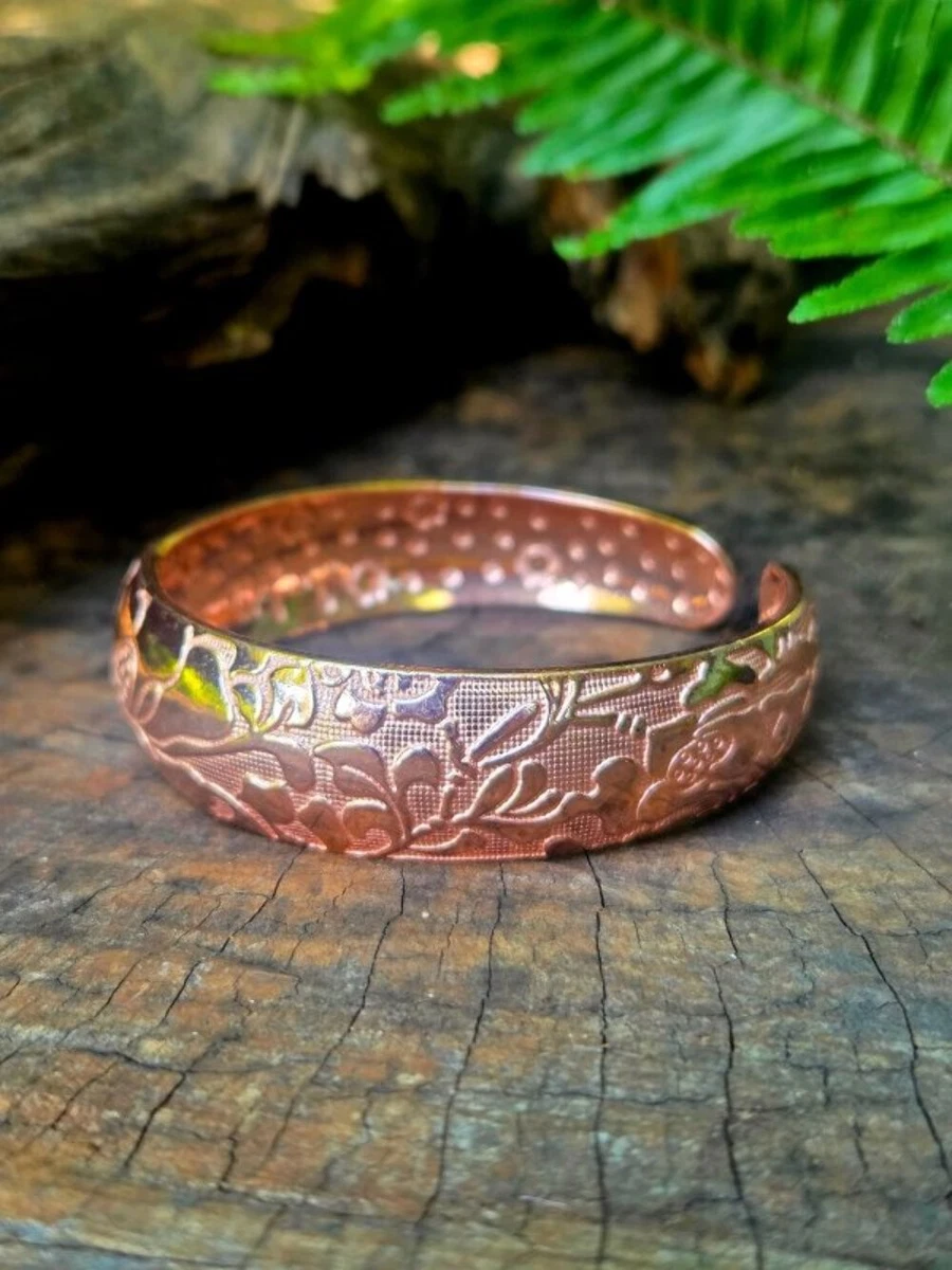 Pure Copper Bracelet - Floral Non-Magnetic