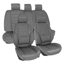 Full Sets of Car Waterproof  Leather Seat Covers w/ Front&Back w/ Most Car Gray