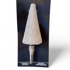 Rhinestone Christmas Tree Wine Bottle Stopper NWT