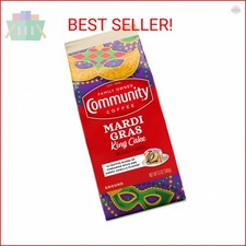 Community Coffee Mardi Gras King Cake Flavored 12 Ounces, Medium Roast Ground Co