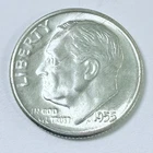 1955 S ROOSEVELT DIME - 90% SILVER - CIRCULATED COIN #5212
