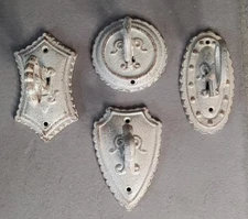 Farmhouse Wall Hooks – Vintage Style Key Metal Hangers, Set of 4 Rustic Décor