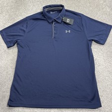 Under Armour UA Tech Polo Shirt Men  s XL Navy Blue Loose Golf 1290140 New NWT