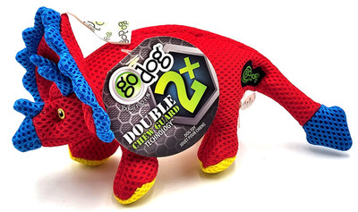 GoDog Dinos Frill Mini Plush Dog Toy Squeaky Floating Toss & Shake 10x4'' w/tail